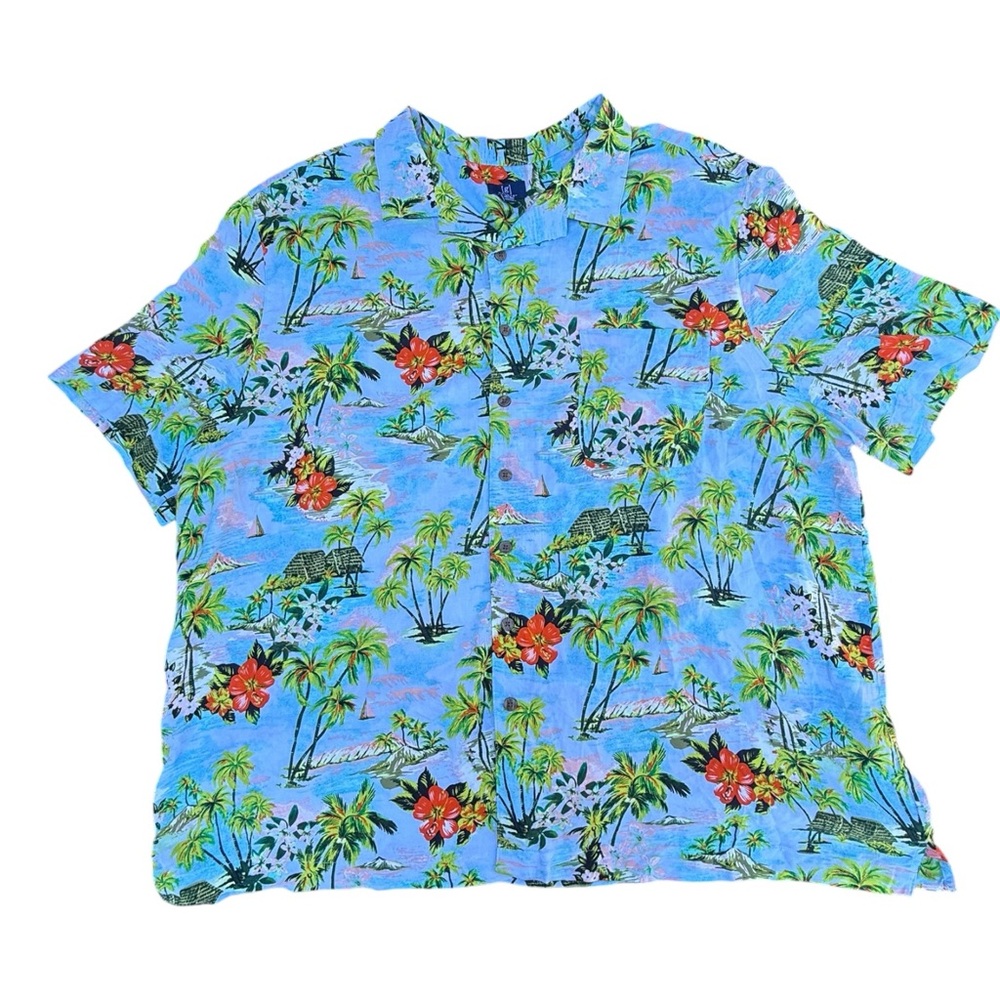 3XL Hawaiian Men's Short Sleeve Shirt Button Down Tropical Vacation Beach Preppy
